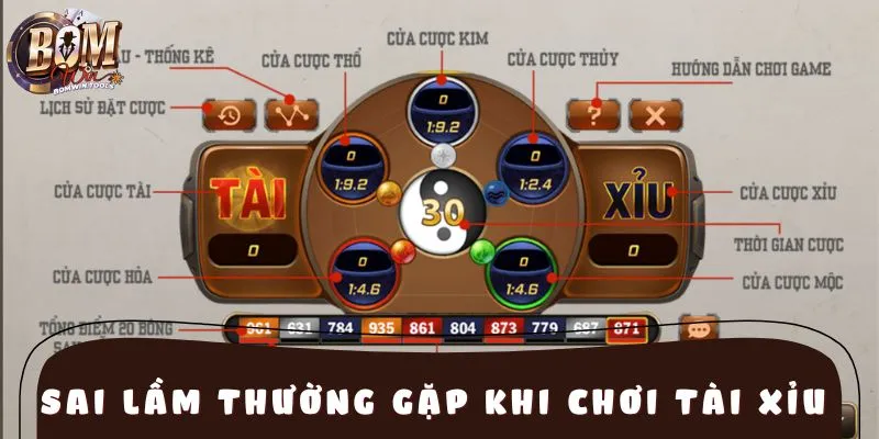 Sai lầm thường gặp khi chơi tài xỉu tại BOMWIN