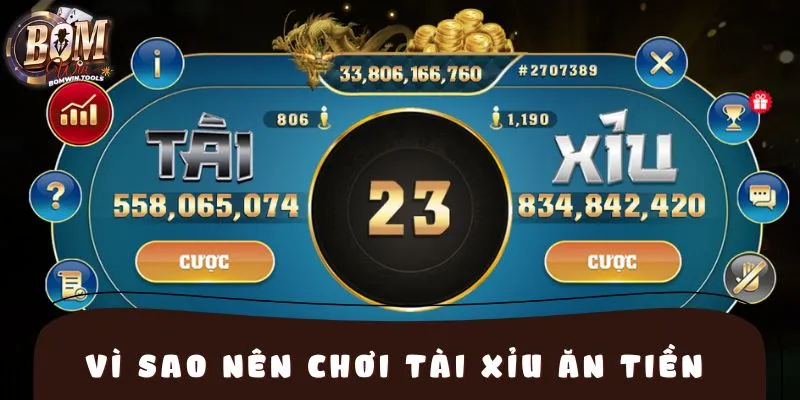 Vì sao nên chơi tài xỉu ăn tiền tại BOMWIN
